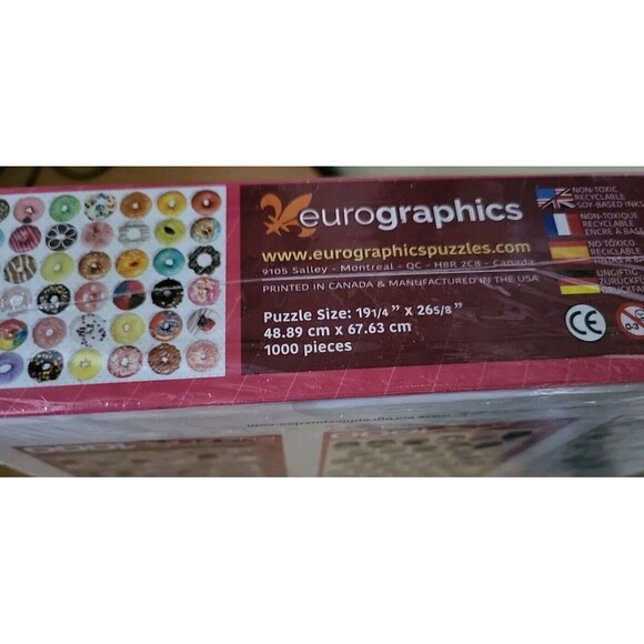Donuts 1000 Piece Jigsaw Puzzle Eurographics 19.25" x 26 5/8" New Sealed Box - Picture 4 of 4